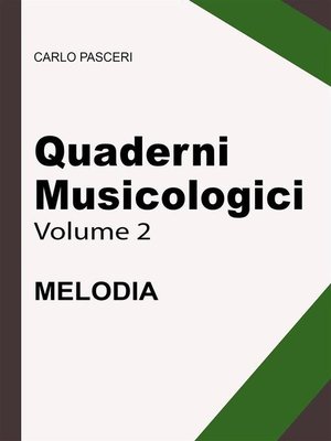 cover image of Quaderni Musicologici--Melodia